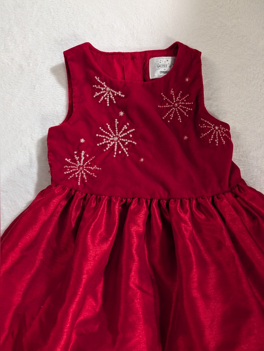 Stunning Dressed Up by Gymboree Red Velvet Sparkle Dress - Size 3T - Picture 4 of 10
